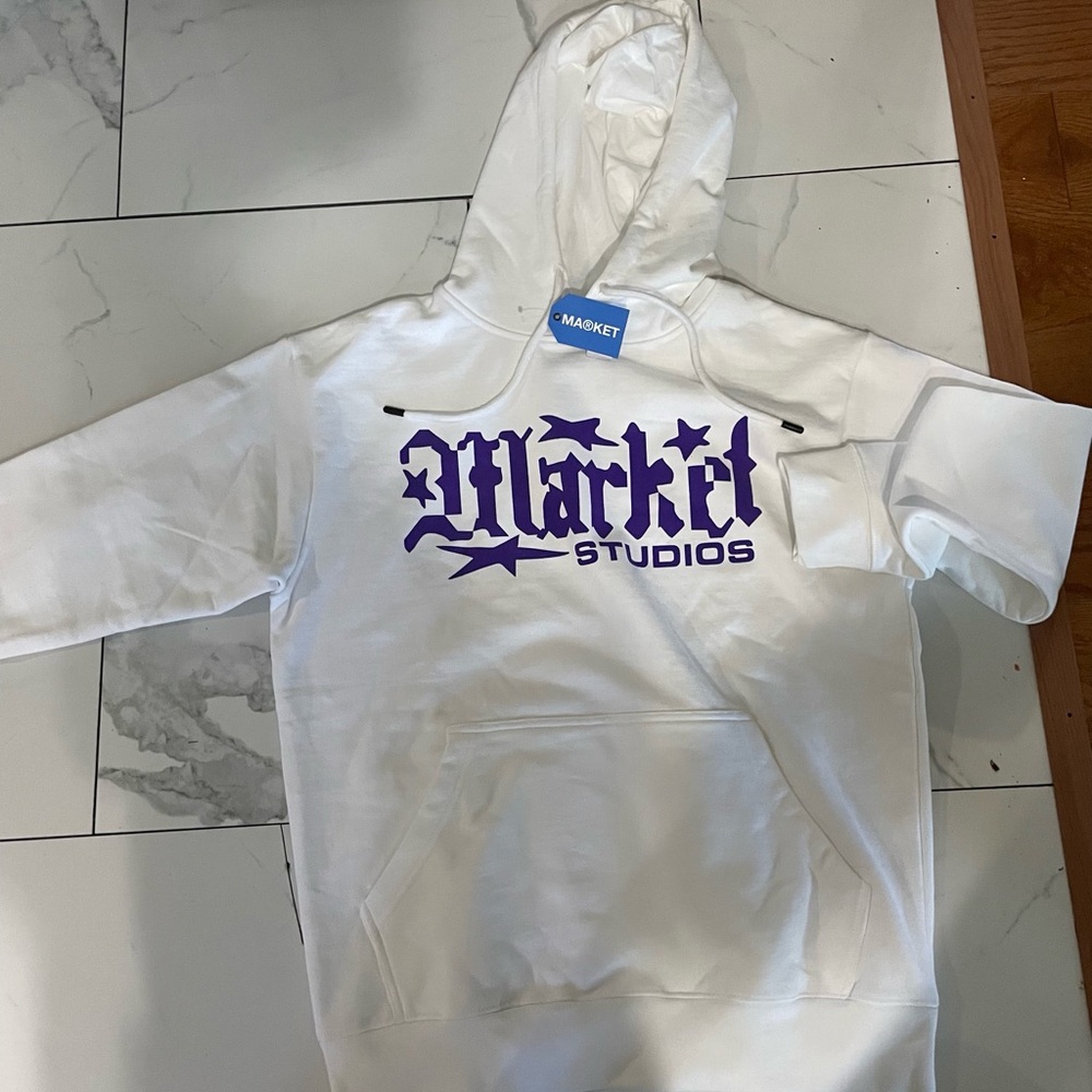 Market Studios White and Purple Hoodie